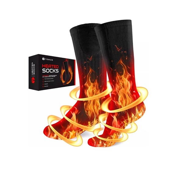 TOMUM Rechargeable Heated Socks Size Small Men Women Washable Battery Operated - Picture 1 of 10